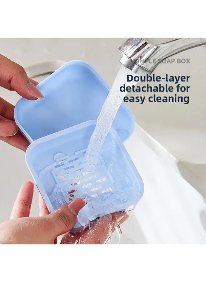 Pink Soap Box with Lid Portable Soap Dish Holder for Shower Kitchen Bathroom - Image 4